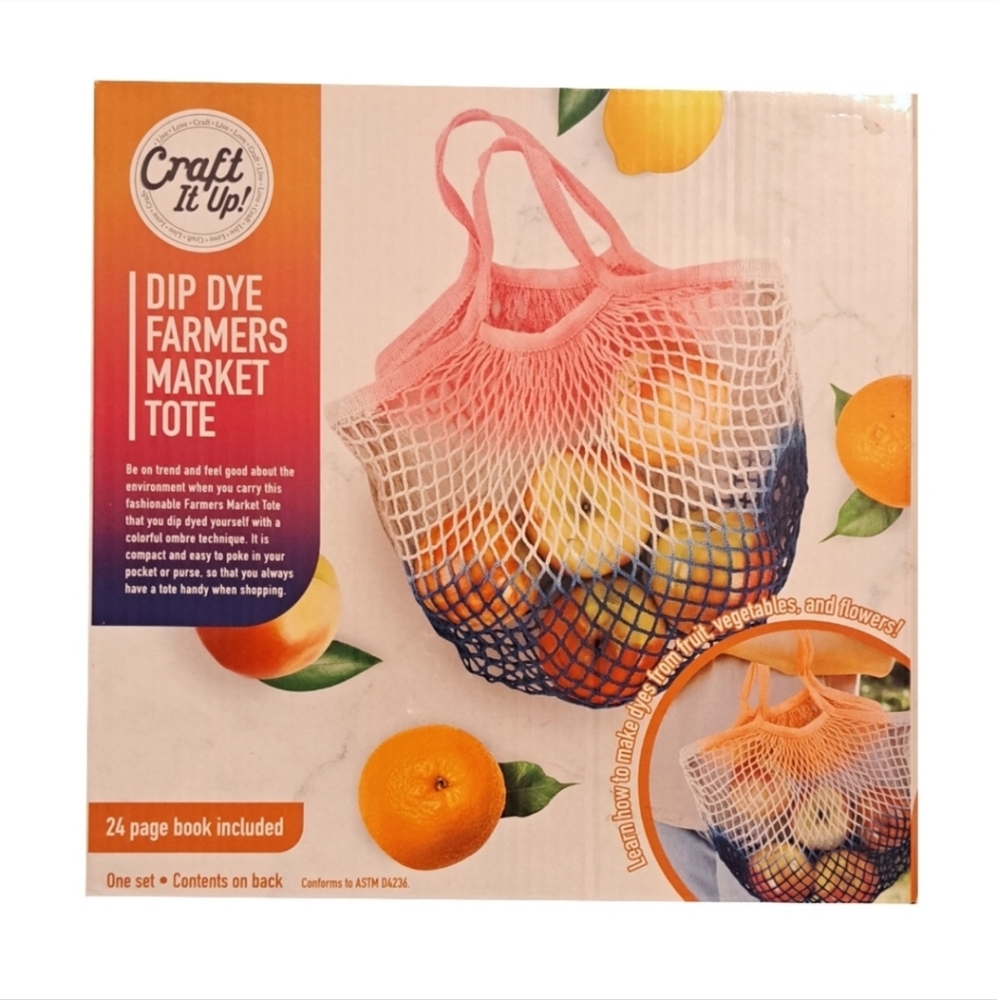 4/$15 🌻 NWT Craft It Up Dip Dye Farmers Market Tote Kit